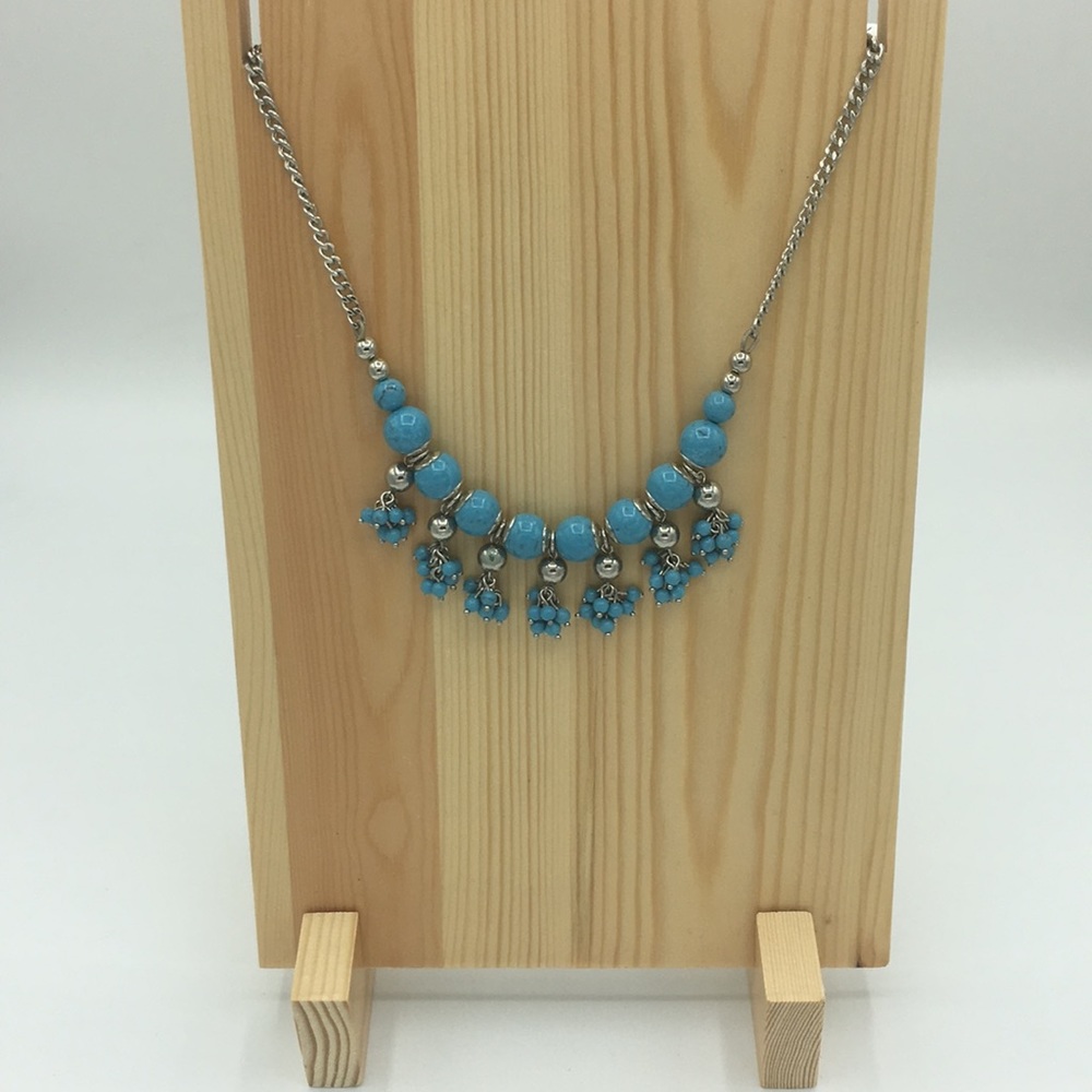 Turquoise & silver-tone necklace! On SALE
